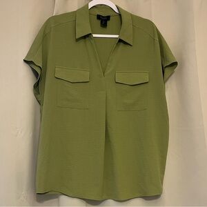 RACHEL Rachel Roy Green Blouse with V-Neck